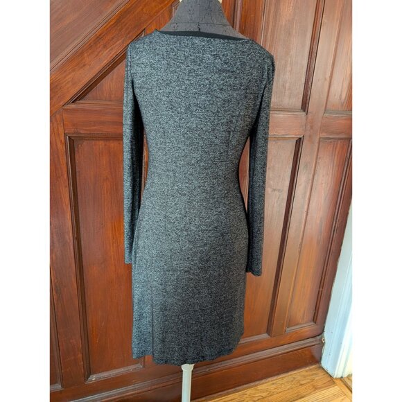 Loft Womens Long Sleeve Heathered Gray Ruched Dress Size S - Picture 3 of 8